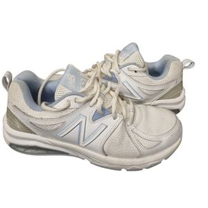 New Balance Women's White and Light Blue Sneakers